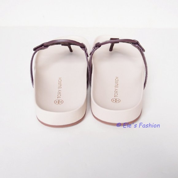 ❤️ NIB Tory Burch Miller Cloud Leather Sandal Cream PLUM US 7 7.5 8.5 9 9.5 AUTH - Picture 15 of 16